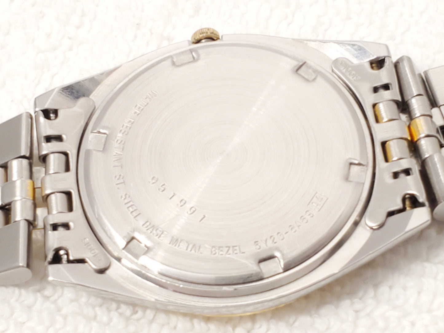Vintage Seiko SQ Presidential Date Day Men's Gold Tone Watch One Jewel S Steel