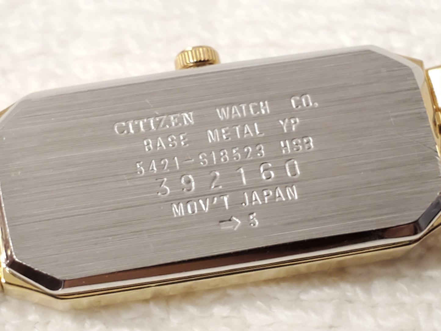 Vintage Citizen CQ Women's Tank Quartz Watch Gold Plated Champagne Dial S Steel
