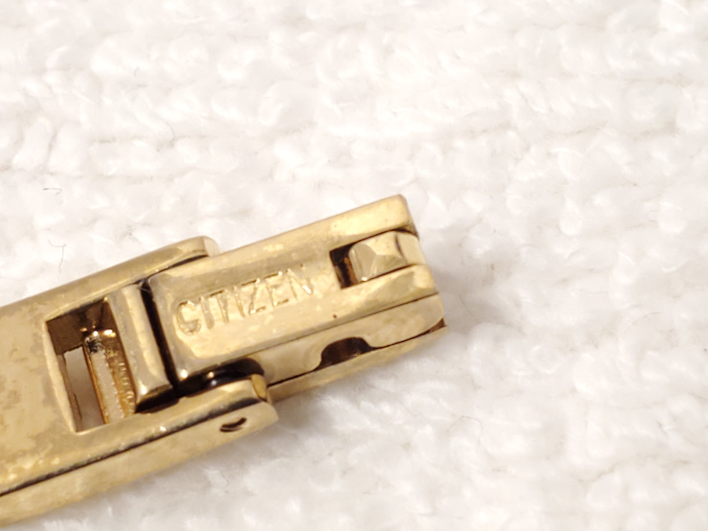 Vintage Citizen CQ Women's Tank Quartz Watch Gold Plated Champagne Dial S Steel