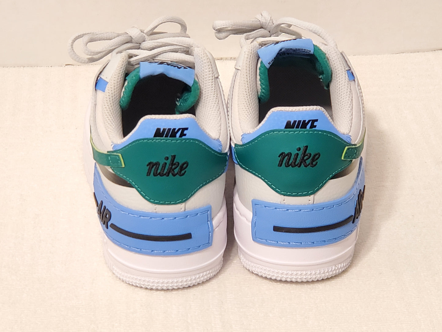 Nike Air Force 1 Shadow Women's Size 6 Lace Up Low Top Sneaker Green Blue White