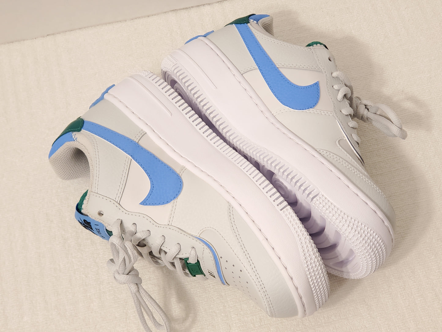 Nike Air Force 1 Shadow Women's Size 6 Lace Up Low Top Sneaker Green Blue White