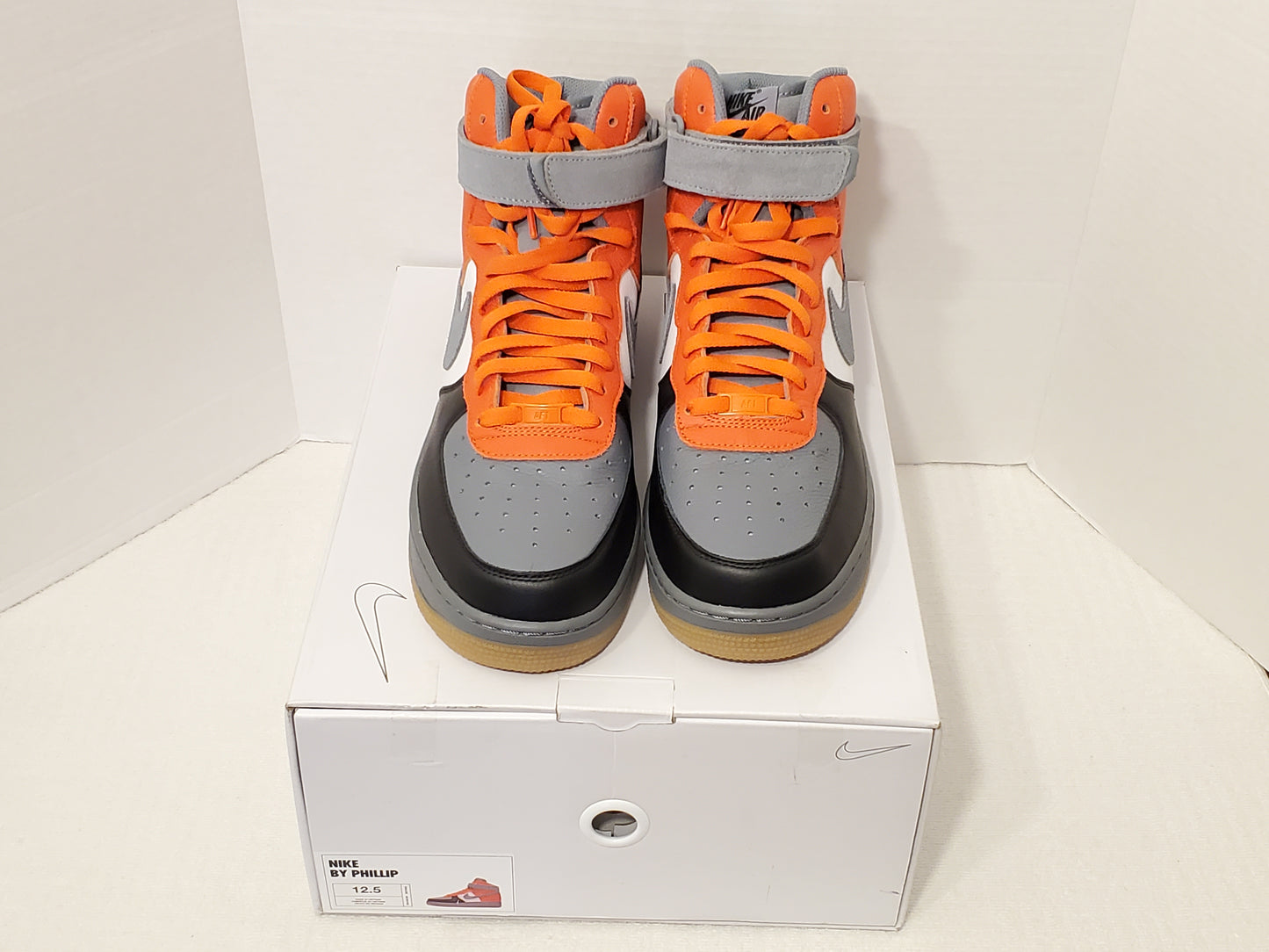 Nike Air Force 1 High Men's Size 12.5 Sneakers Orange Grey White Black Lace Up