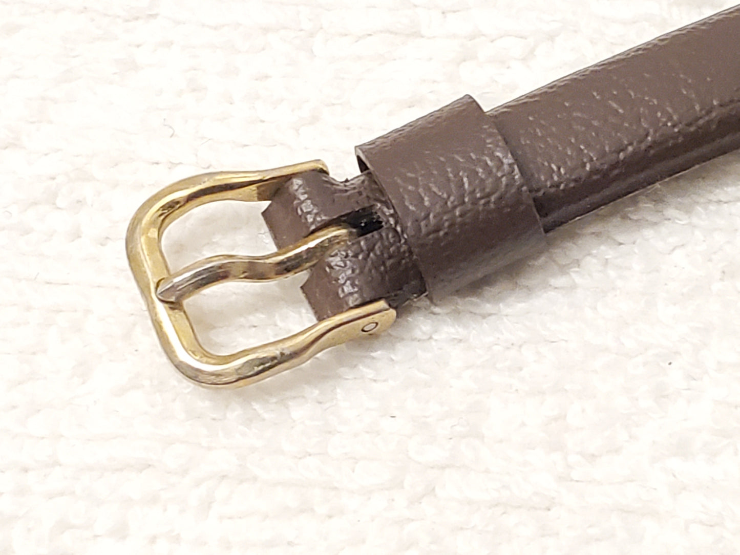 Vintage Timex Gold Plated Wind Up Analog Women's Watch Brown Dial Plastic Strap