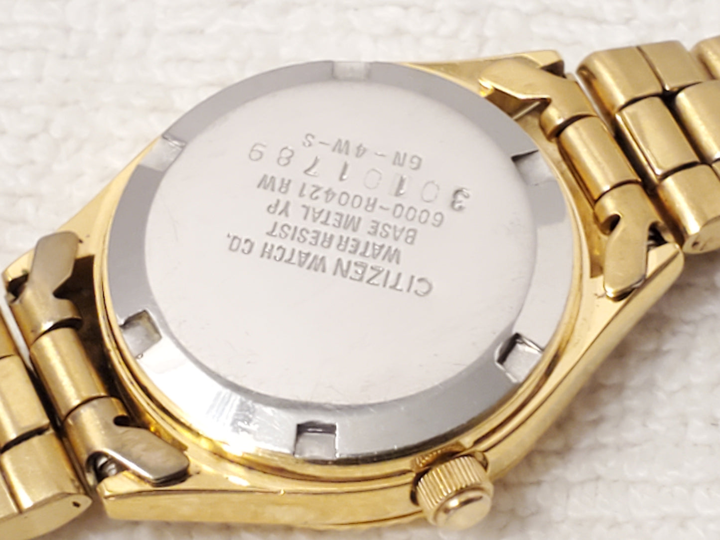 Vintage Citizen Gold Plated Tone Women's Day Date Watch Black Dial S Steel