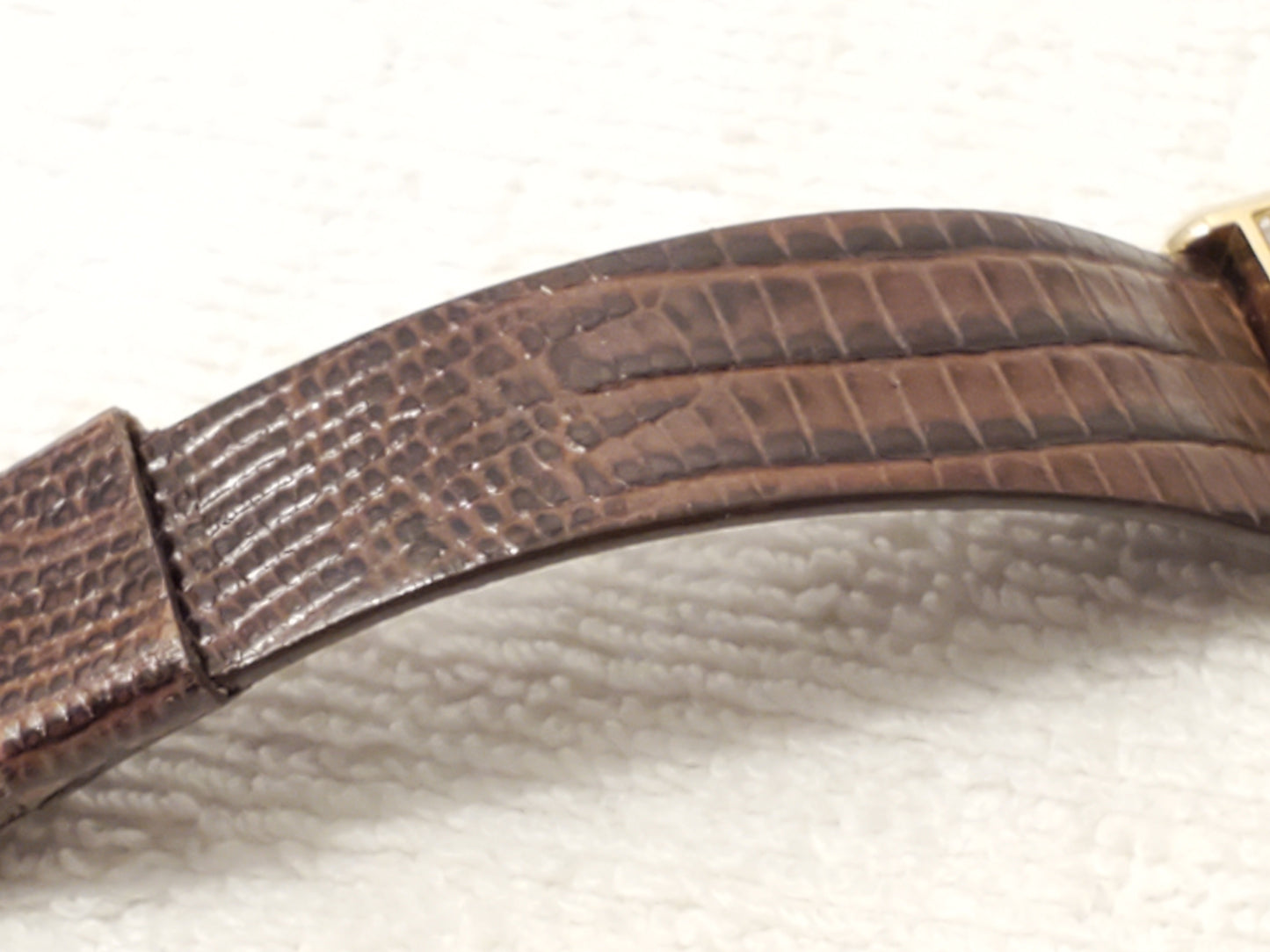Vintage Seiko Men's Tank Watch Gold Tone One Jewel Brown Leather Strap S Steel