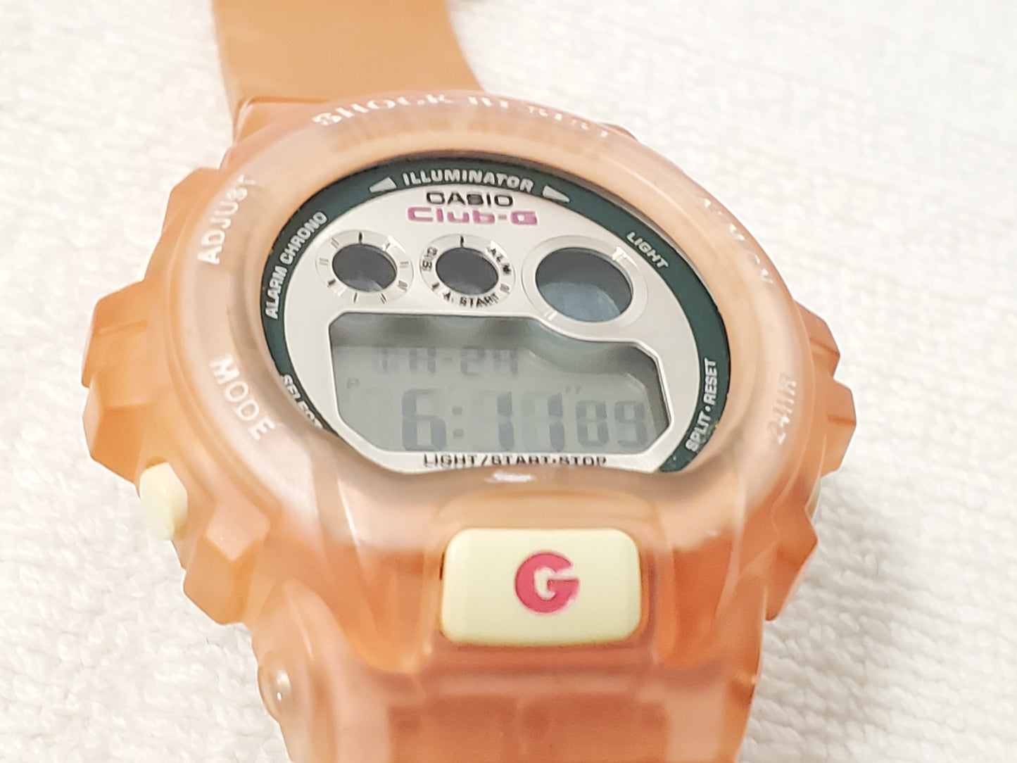 Casio Club G Women's Sport Pink White Digital Quartz Watch Chronograph Alarm