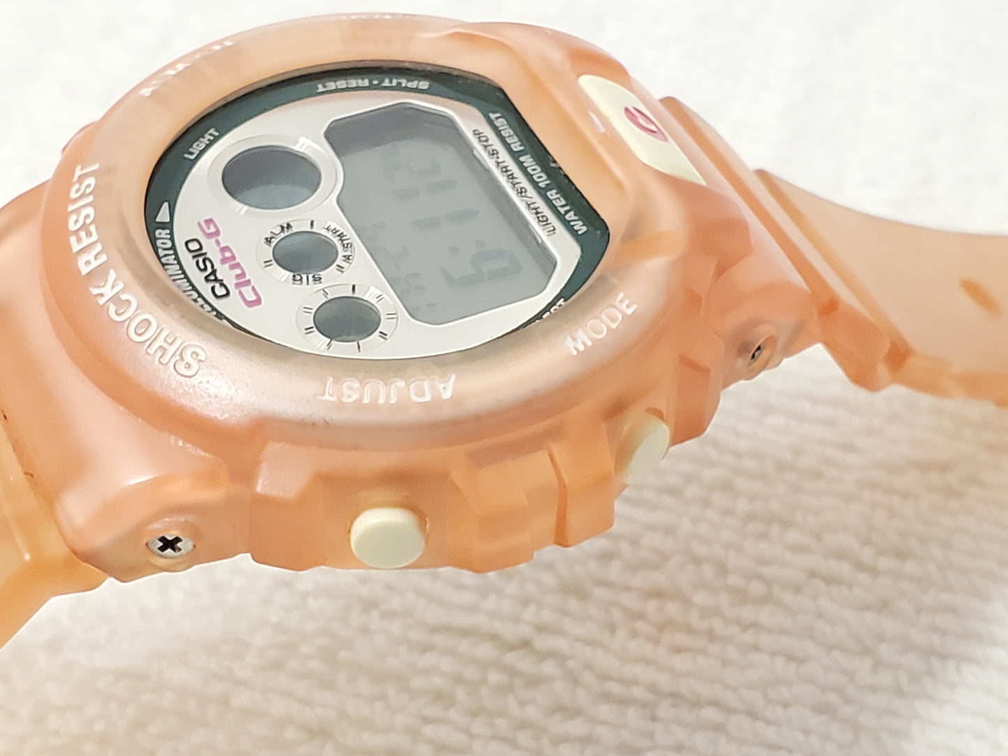 Casio Club G Women's Sport Pink White Digital Quartz Watch Chronograph Alarm