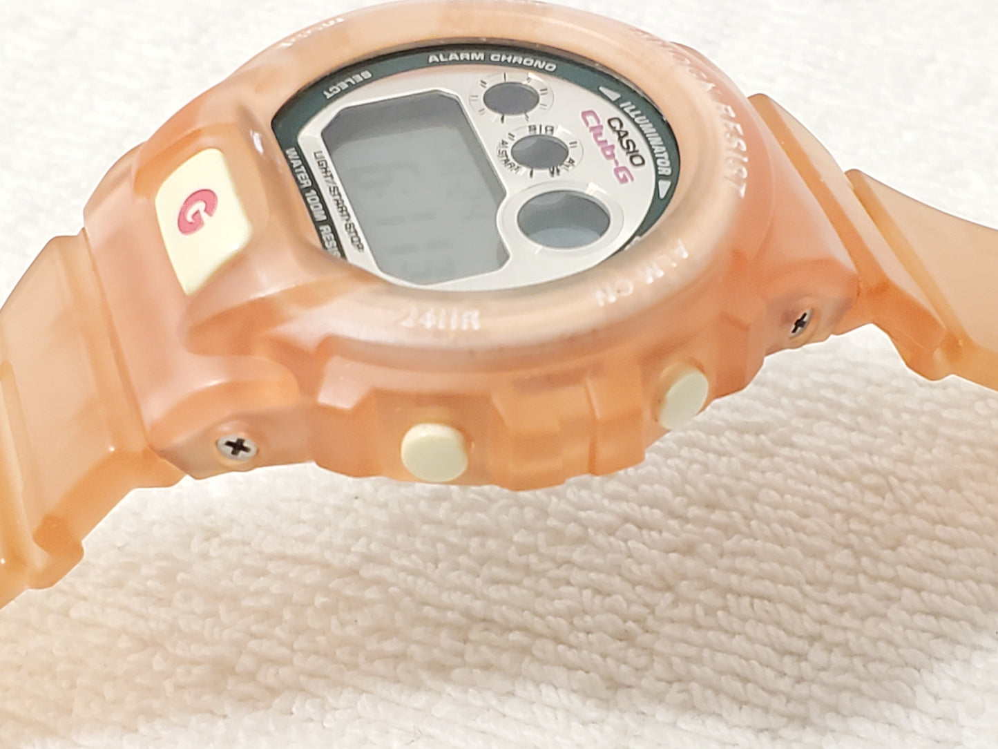 Casio Club G Women's Sport Pink White Digital Quartz Watch Chronograph Alarm