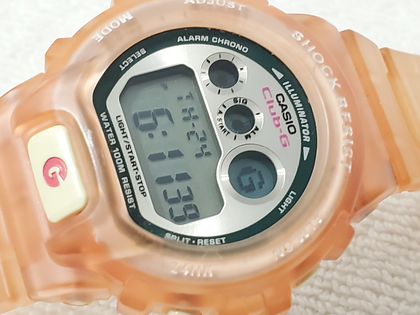 Casio Club G Women's Sport Pink White Digital Quartz Watch Chronograph Alarm