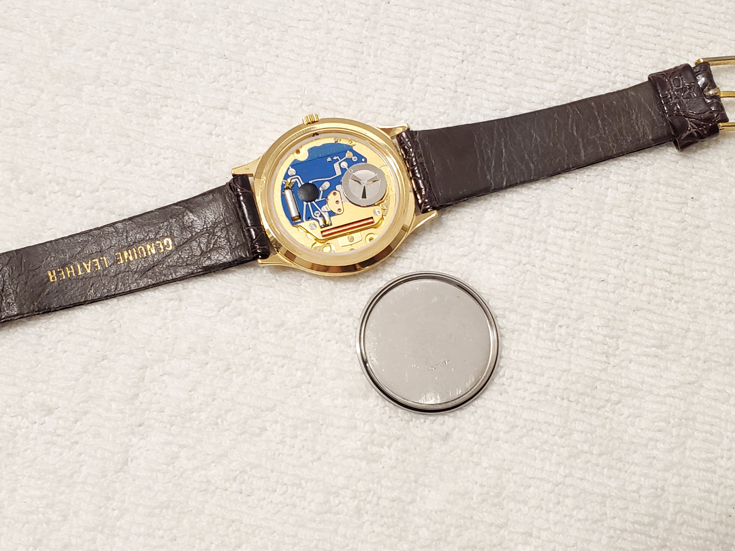 Vintage Hamilton Men's Date Watch Gold Plated 7 Jewels Silver Dial Leather Strap
