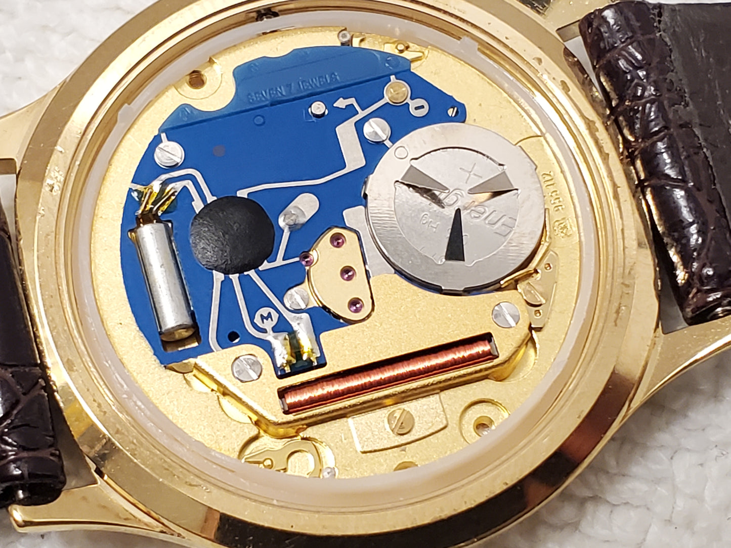 Vintage Hamilton Men's Date Watch Gold Plated 7 Jewels Silver Dial Leather Strap