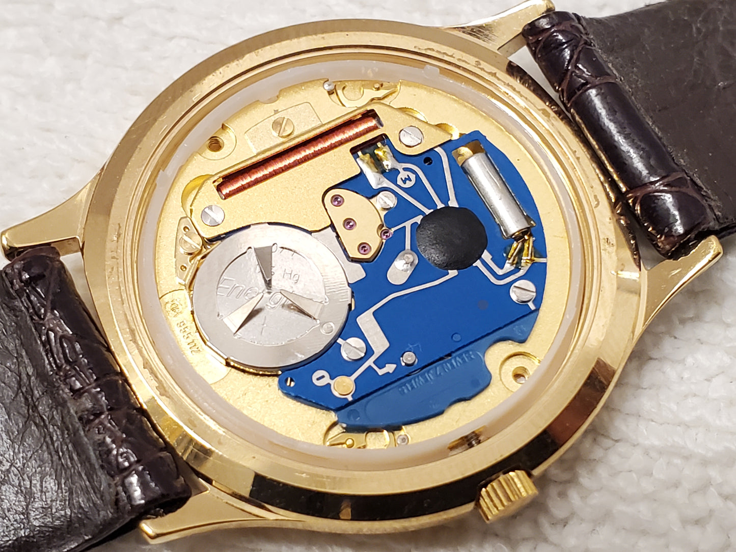 Vintage Hamilton Men's Date Watch Gold Plated 7 Jewels Silver Dial Leather Strap