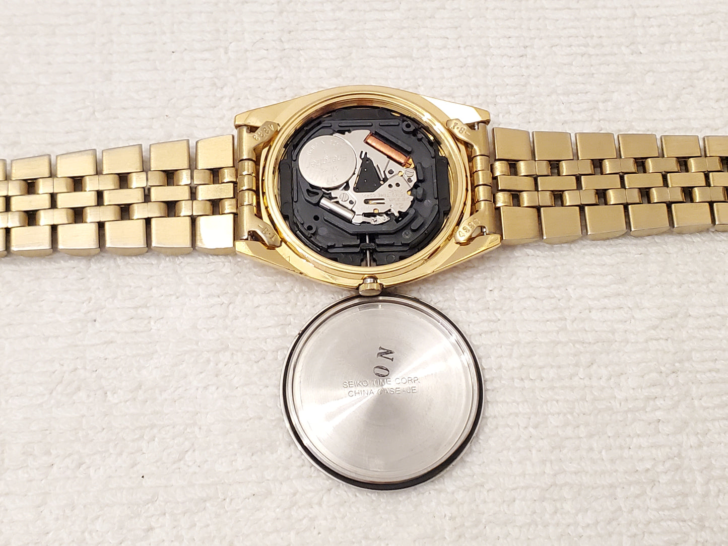 Vintage Seiko Presidential Men's Day Date Gold Tone Watch Black Dial One Jewel
