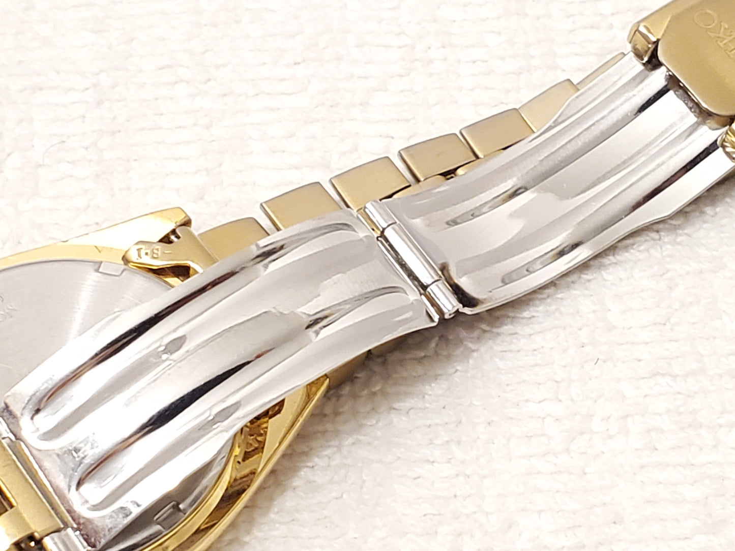 Vintage Seiko Presidential Men's Day Date Gold Tone Watch Black Dial One Jewel