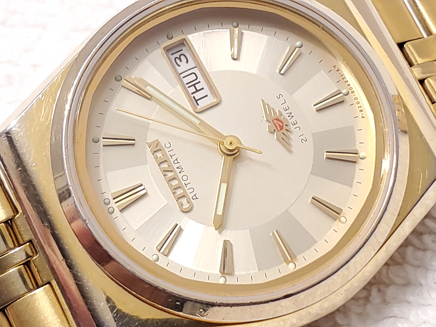 Vintage Citizen Automatic Twenty One Jewels Men's Gold Plated Watch Day Date