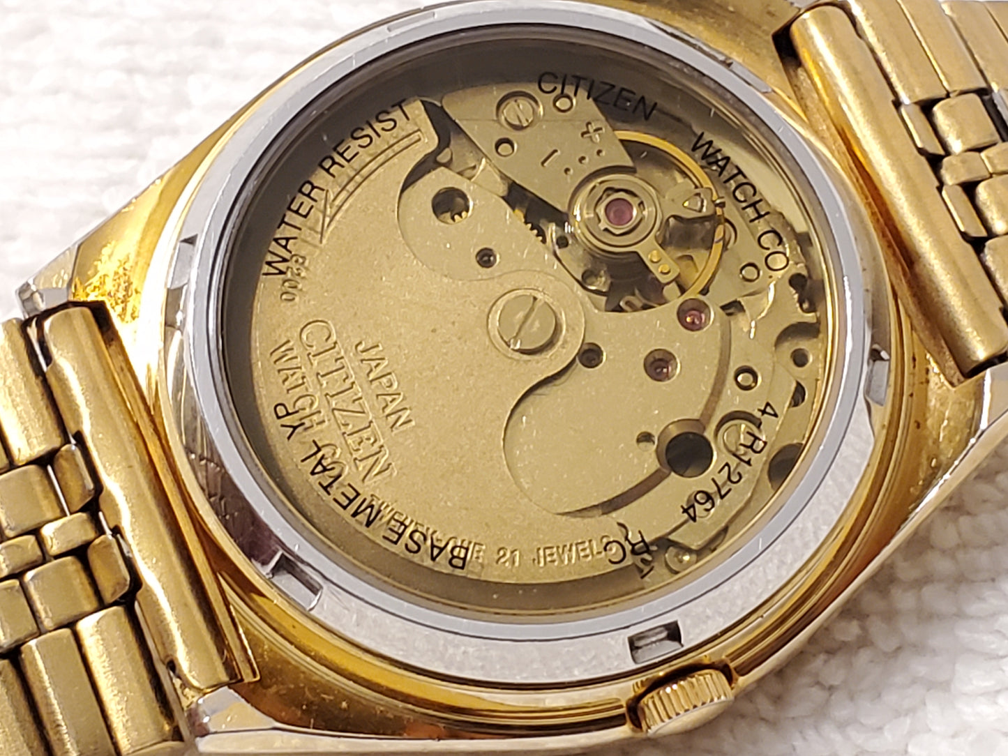 Vintage Citizen Automatic Twenty One Jewels Men's Gold Plated Watch Day Date