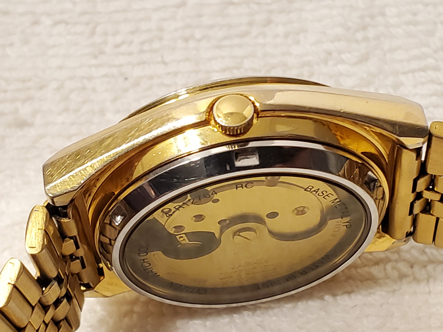 Vintage Citizen Automatic Twenty One Jewels Men's Gold Plated Watch Day Date