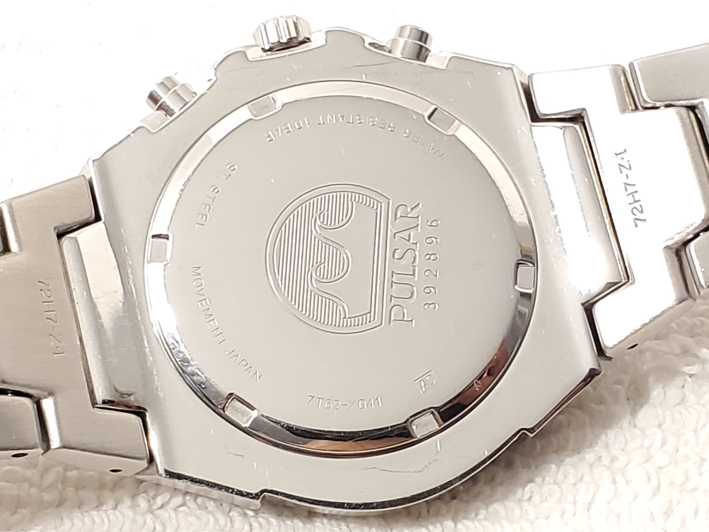 Vintage Pulsar by Seiko Men's Stainless Steel Chronograph Date Watch Blue Dial