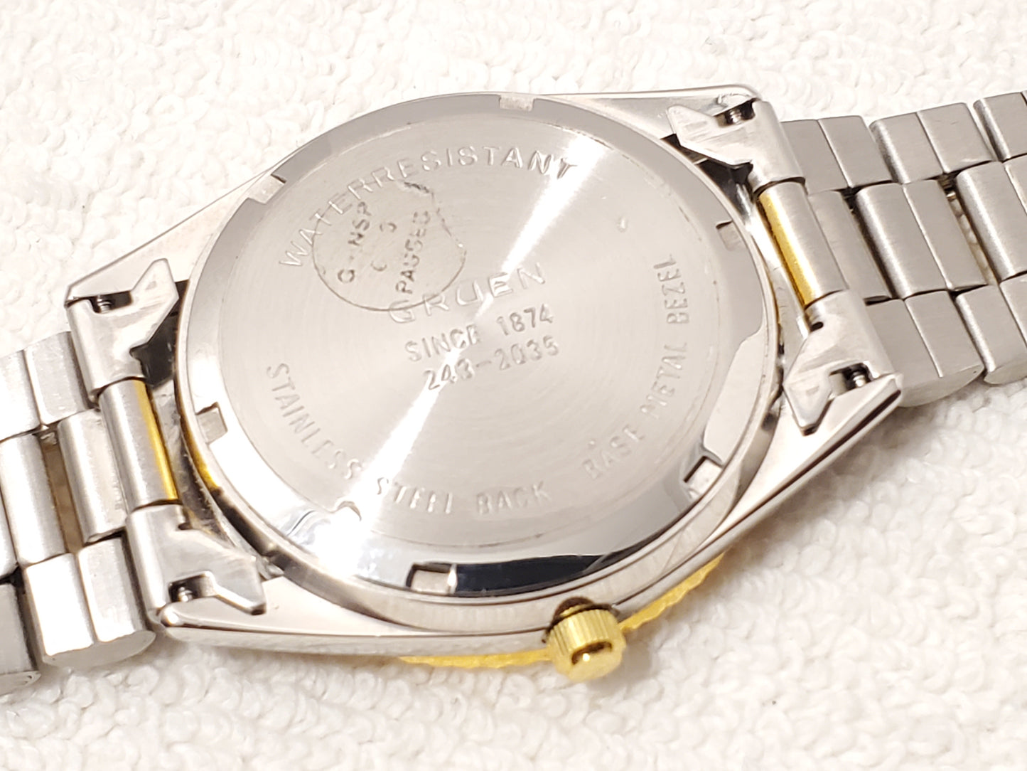 Vintage Gruen Men's Presidential Gold Tone Stainless Steel Silver Dial Watch
