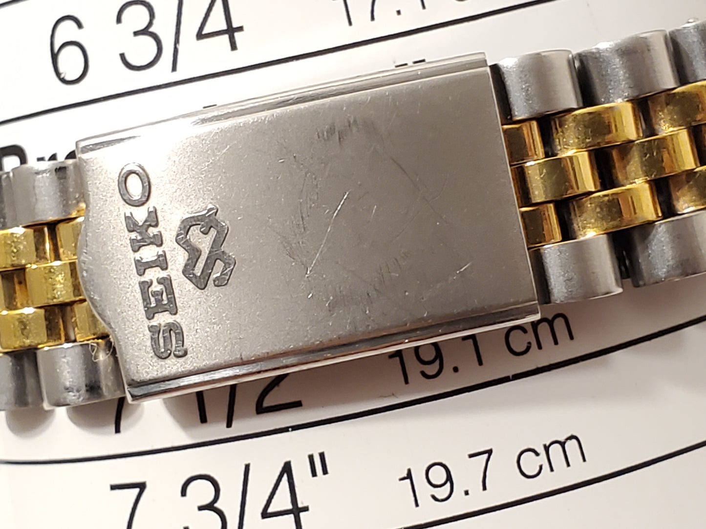 Vintage Seiko SQ Men's Presidential Watch One Jewel S Steel Gold Dial Day Date