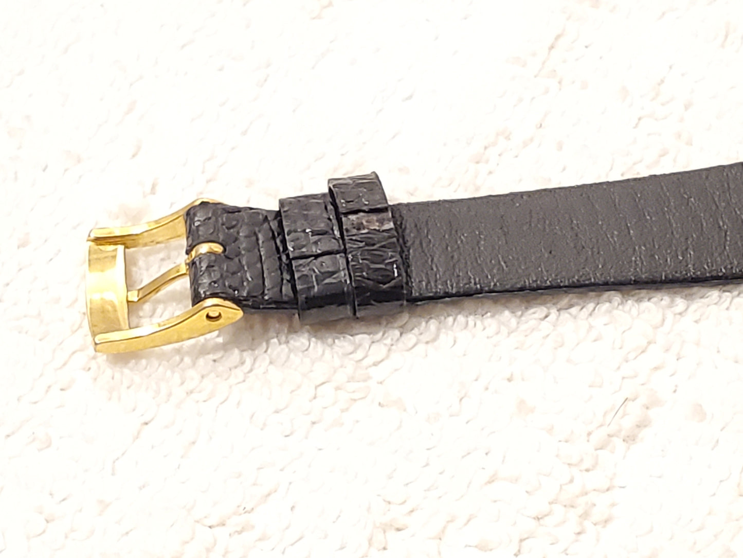 Vintage Seiko Women's Quartz Watch Gold Tone Black Dial Diamond Stainless Steel