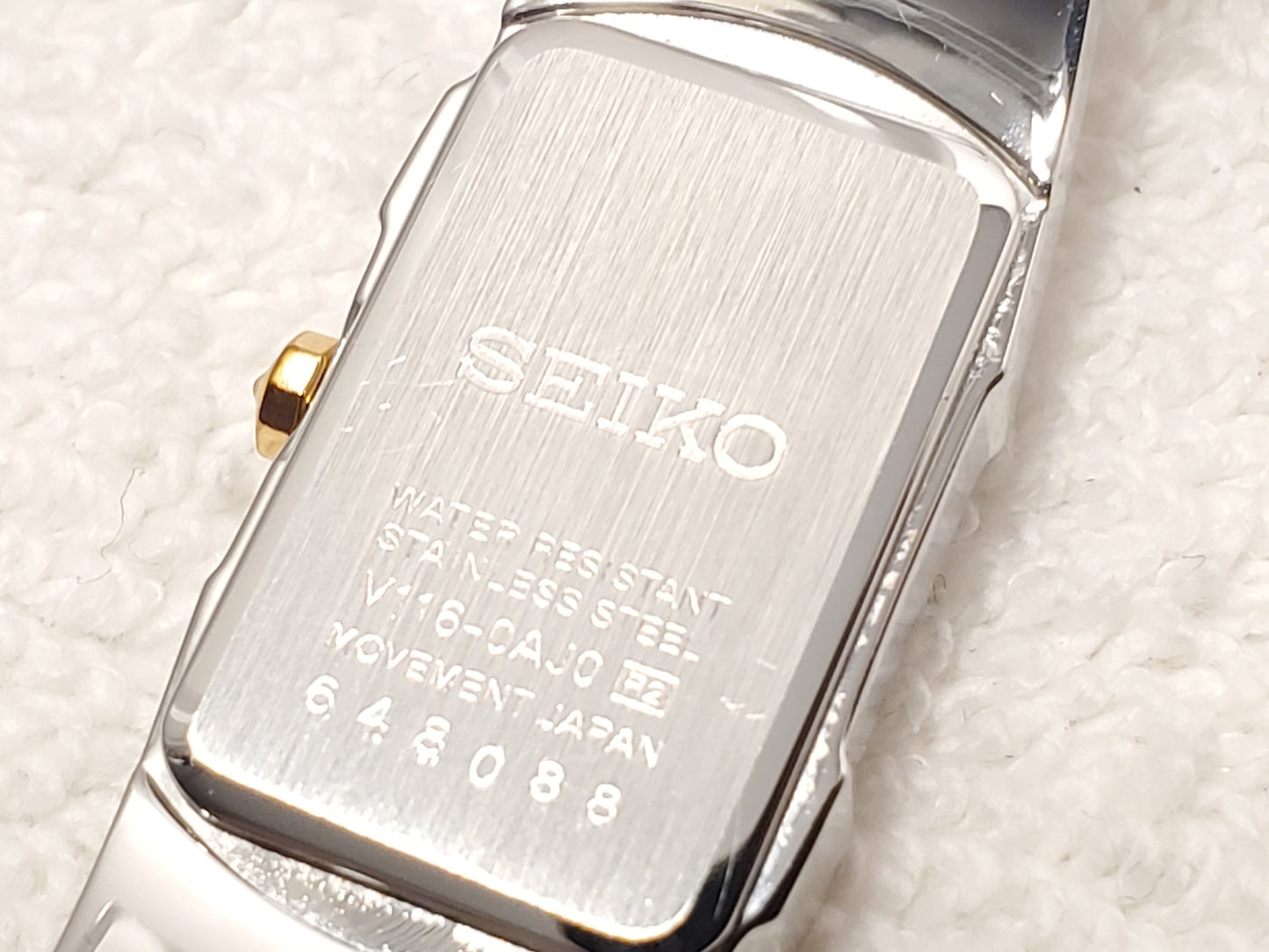 Vintage Seiko Solar Women's Watch 26 Diamonds Bezel Mother Pearl Dial Rose Gold