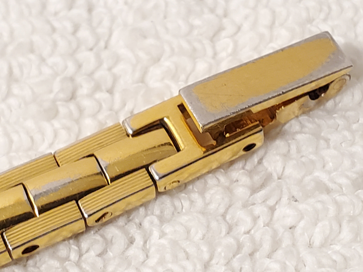 Vintage Pulsar by Seiko Women Watch Gold Tone 6 Diamonds 2 Red Rubies White Dial