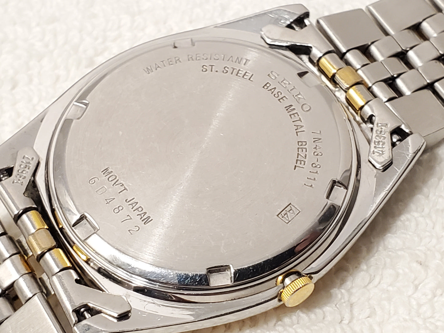 Vintage Seiko Men's Presidential Day Date Quartz Watch Gold Tone Stainless Steel