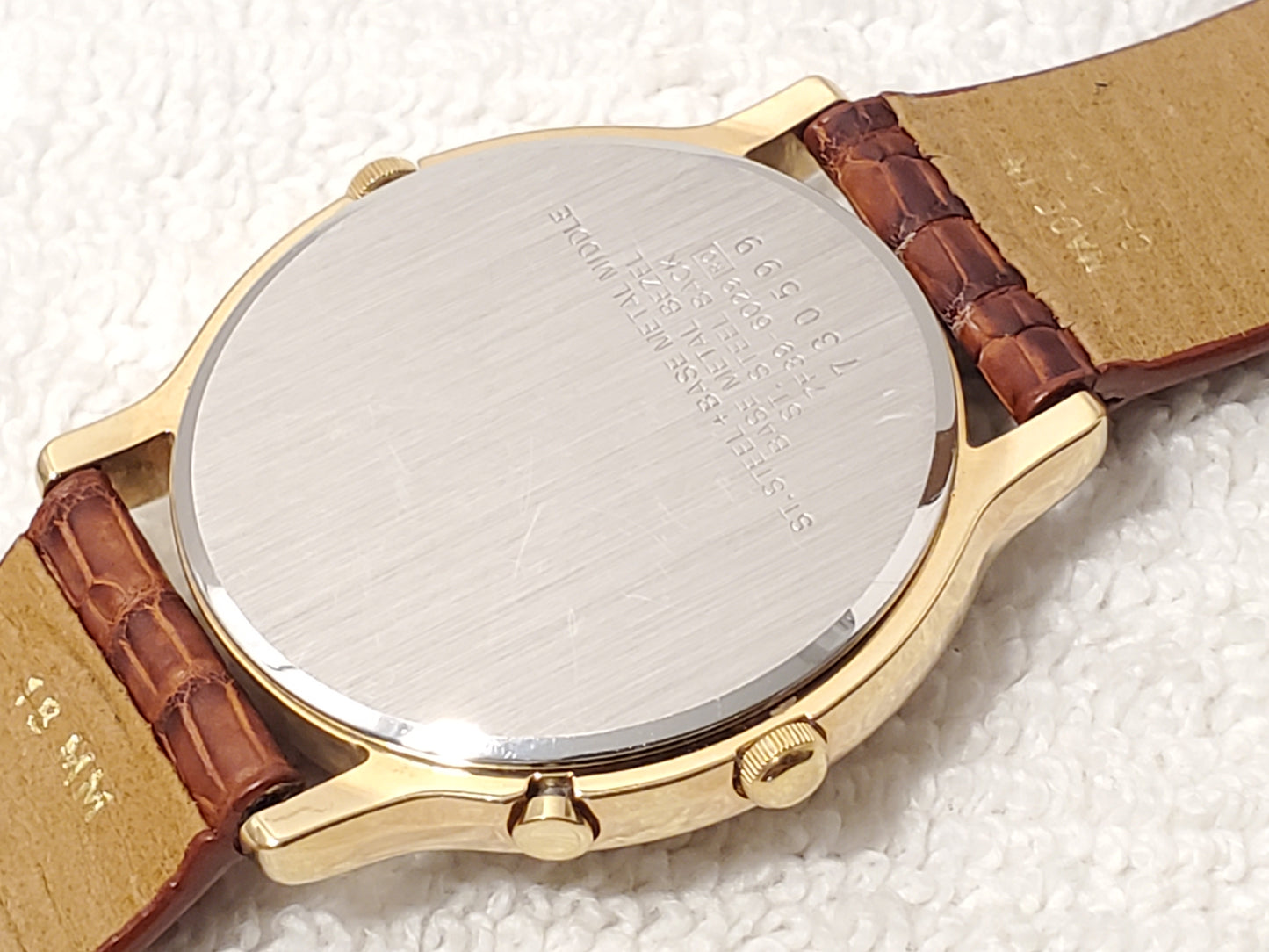 Vintage Seiko Men's Moon Phase Day Date Watch Gold Tone White Dial Three Jewels