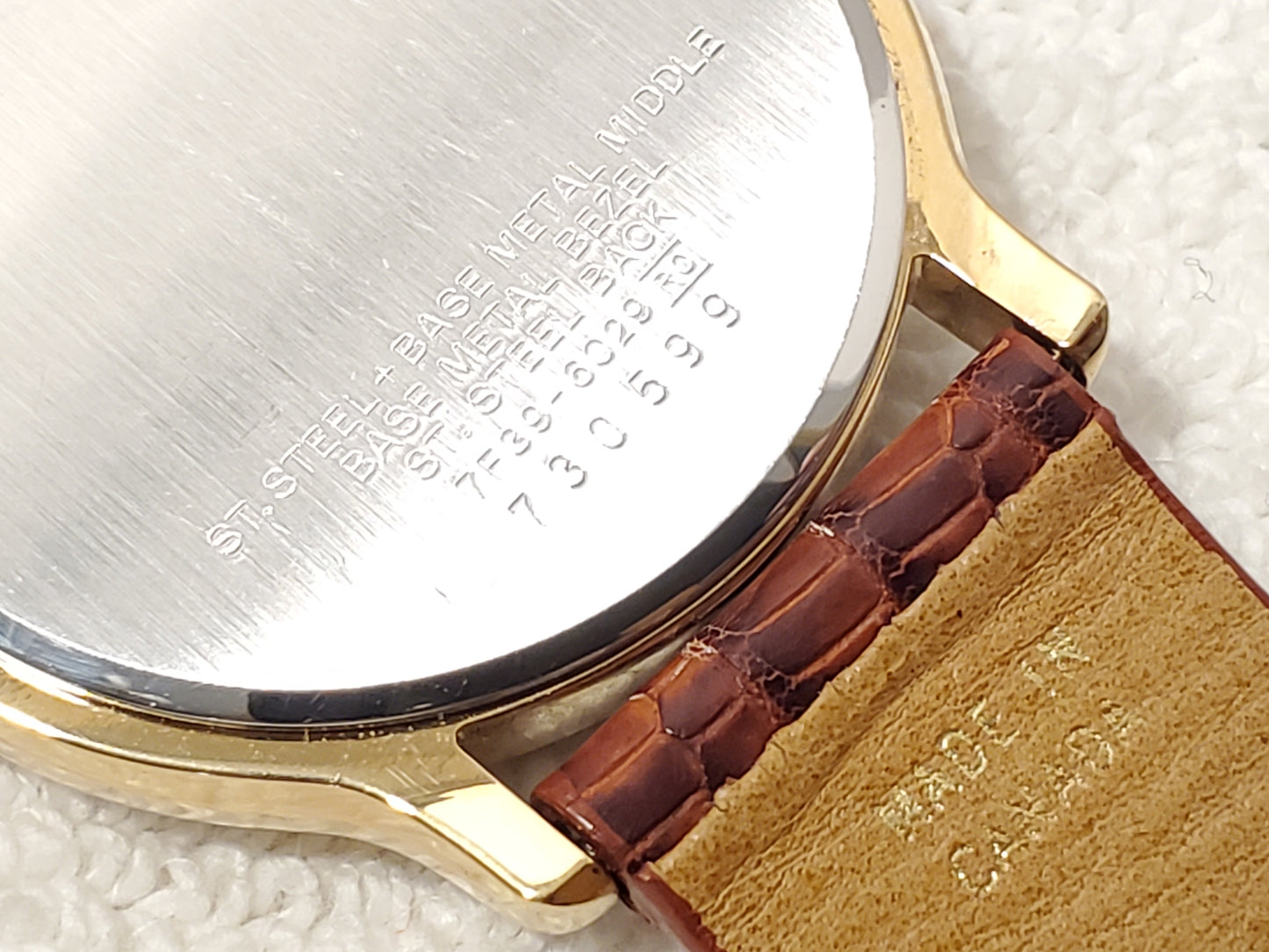 Vintage Seiko Men's Moon Phase Day Date Watch Gold Tone White Dial Three Jewels