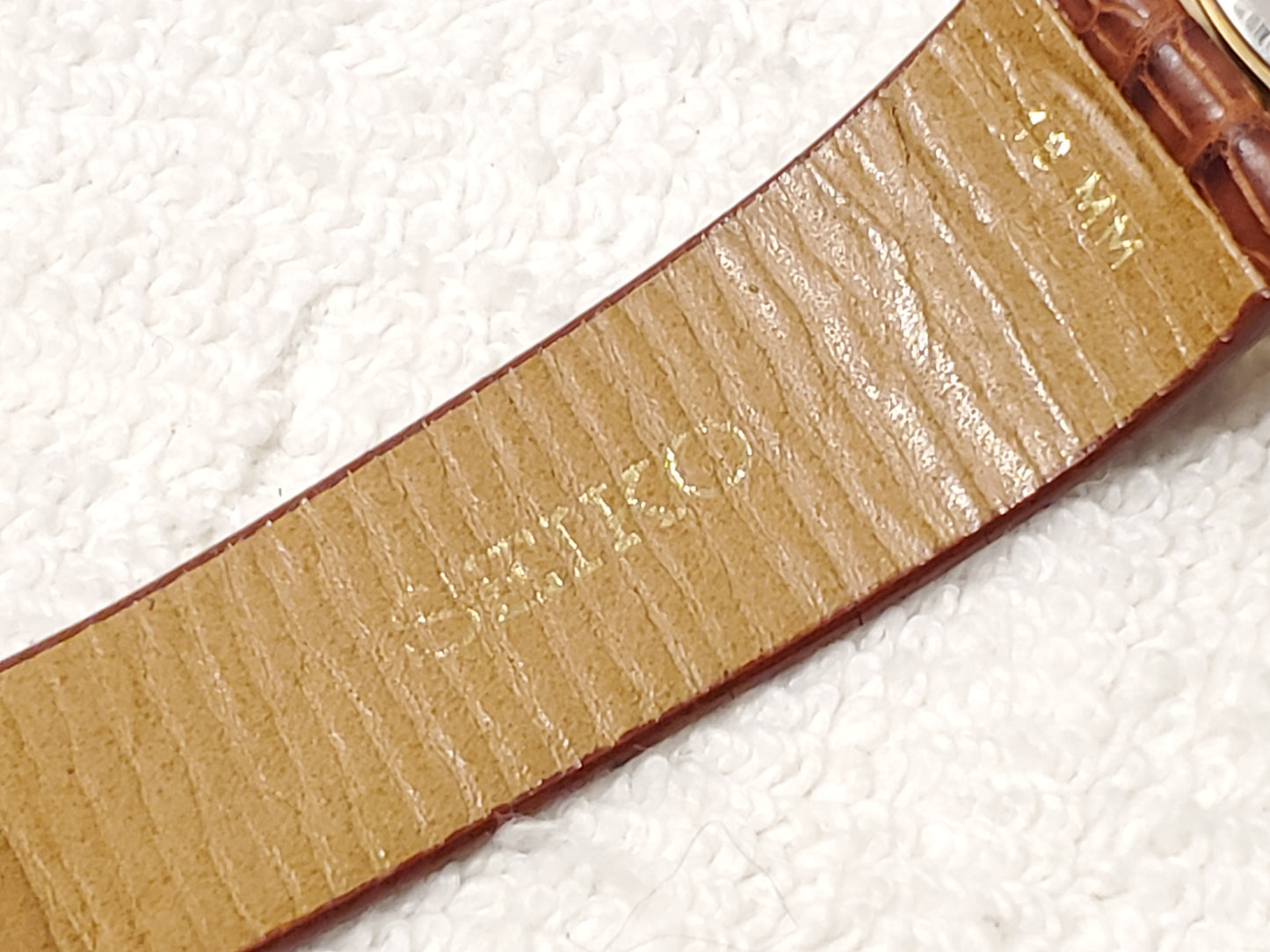 Vintage Seiko Men's Moon Phase Day Date Watch Gold Tone White Dial Three Jewels