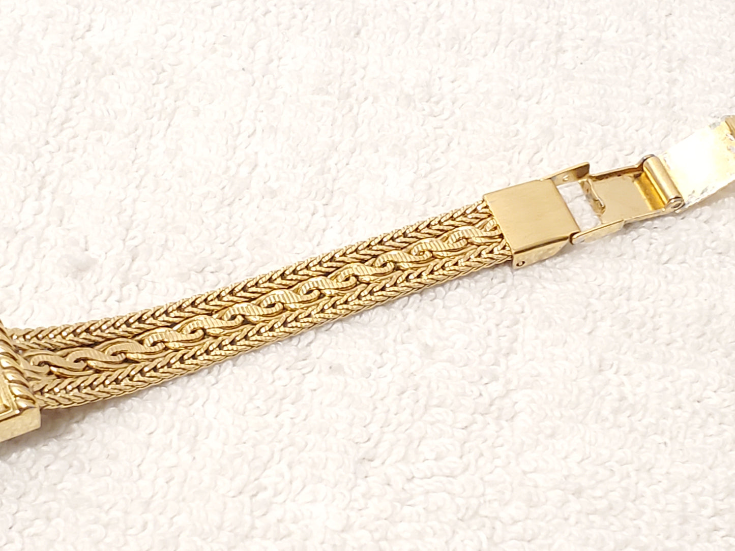 Vintage Bulova Women's Gold Plated Tank Watch Six Jewels West Germany S Steel