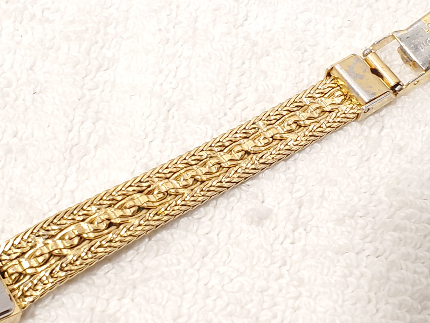 Vintage Bulova Women's Gold Plated Tank Watch Six Jewels West Germany S Steel
