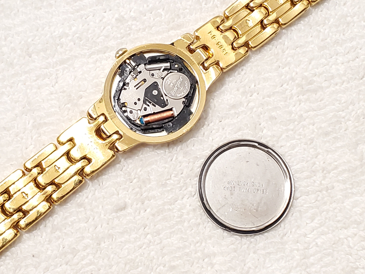 Vintage Seiko Women's Silver Dial Gold Tone Stainless Steel Quartz Watch