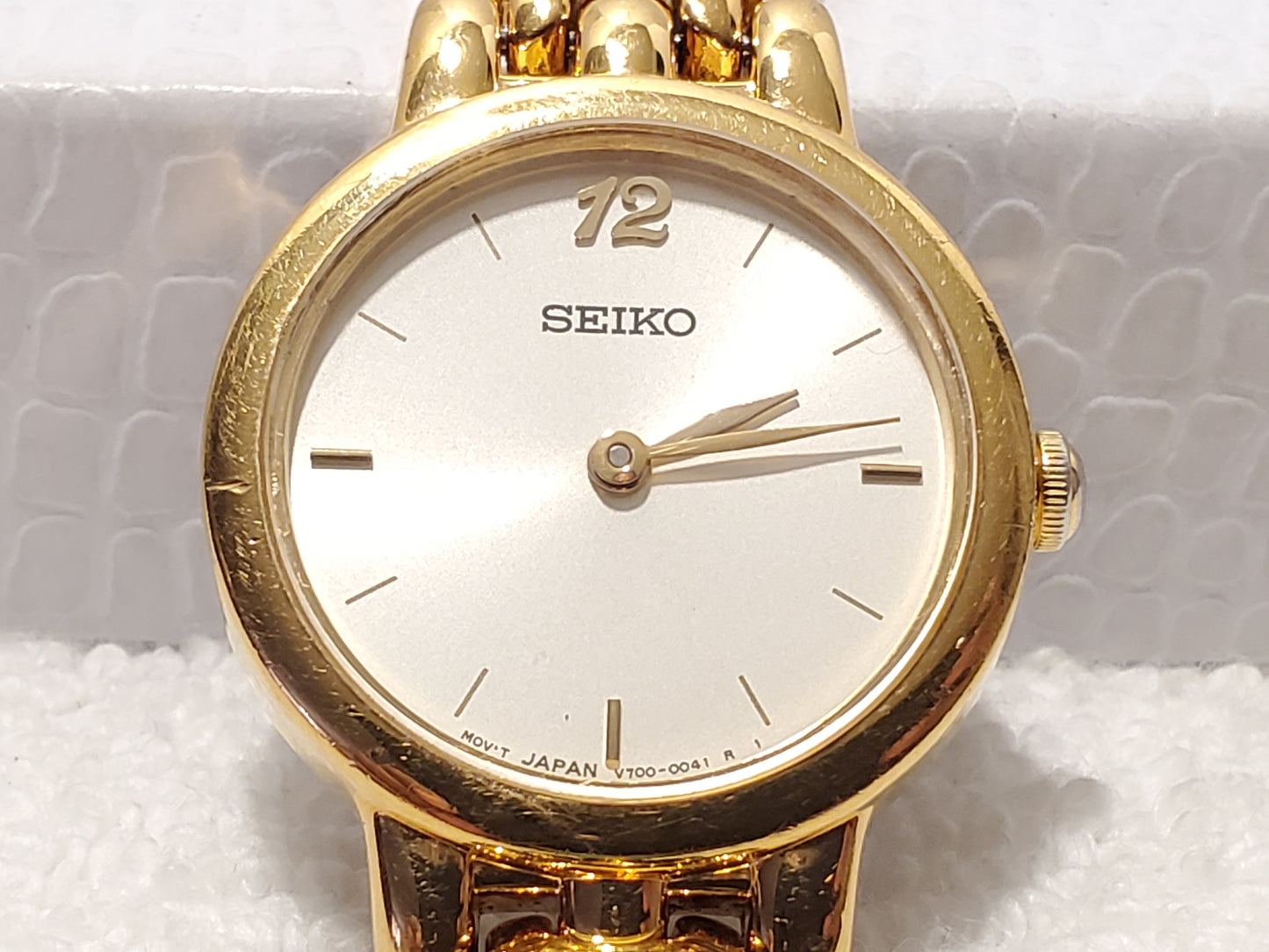 Vintage Seiko Women's Silver Dial Gold Tone Stainless Steel Quartz Watch
