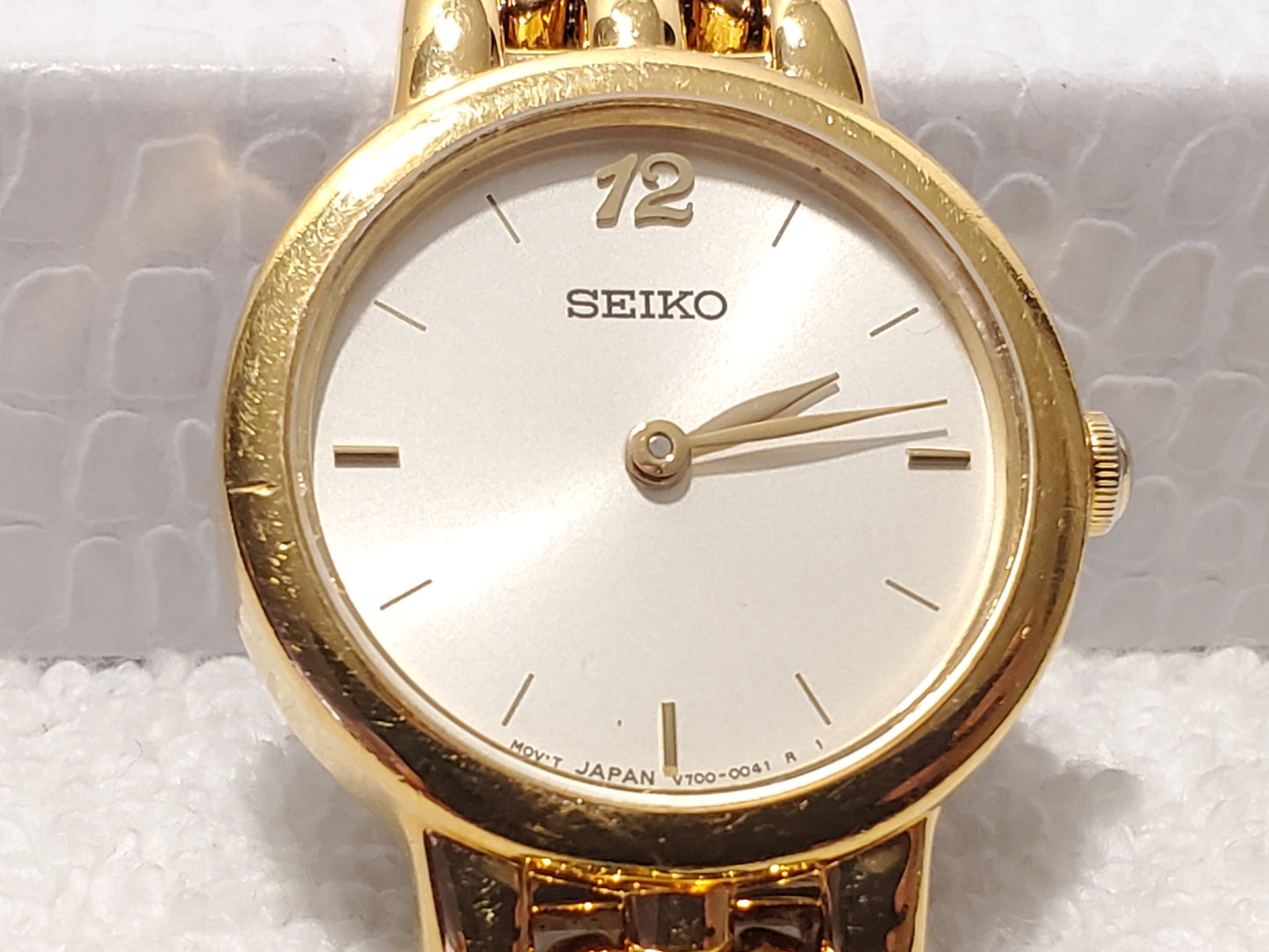 Vintage Seiko Women's Silver Dial Gold Tone Stainless Steel Quartz Watch