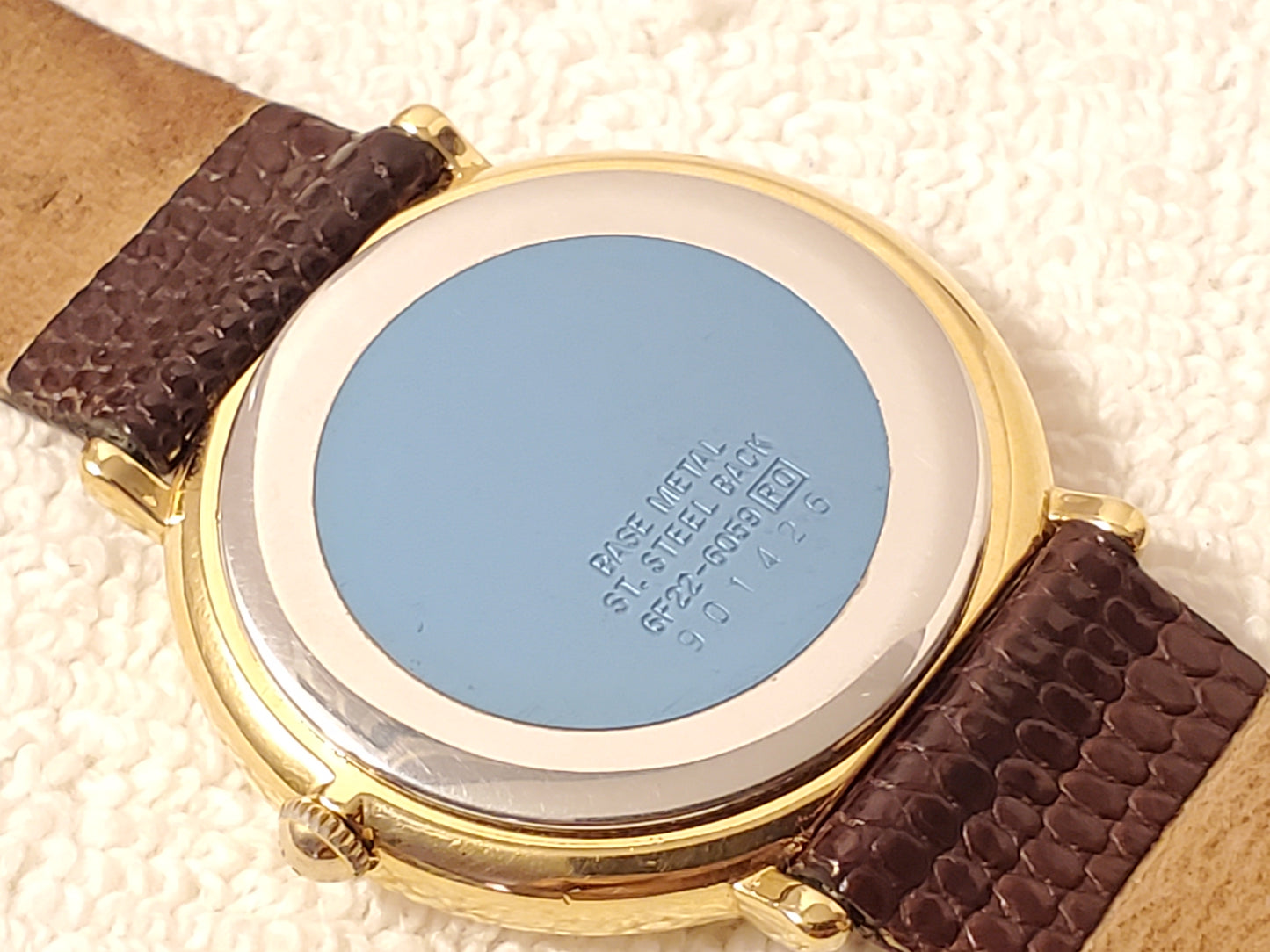 Vintage Seiko Moon Phase Men's Date Gold Plated Watch One Jewel Leather Strap SS