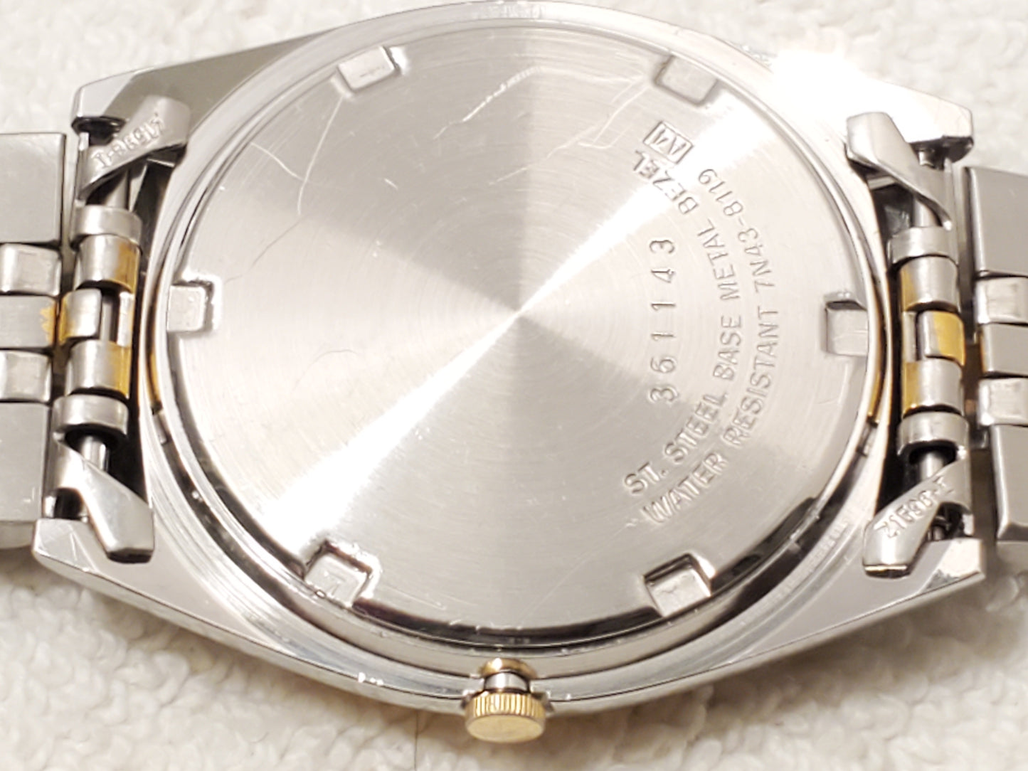 Vintage Seiko Men's Presidential Day Date Quartz Watch Gold Tone Stainless Steel