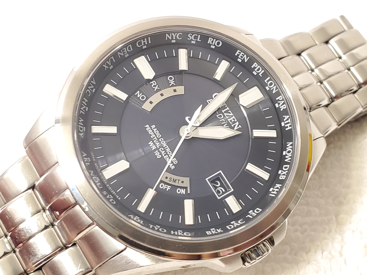 Citizen Eco Drive World Perpetual Calendar Radio Controlled Men's Watch S Steel