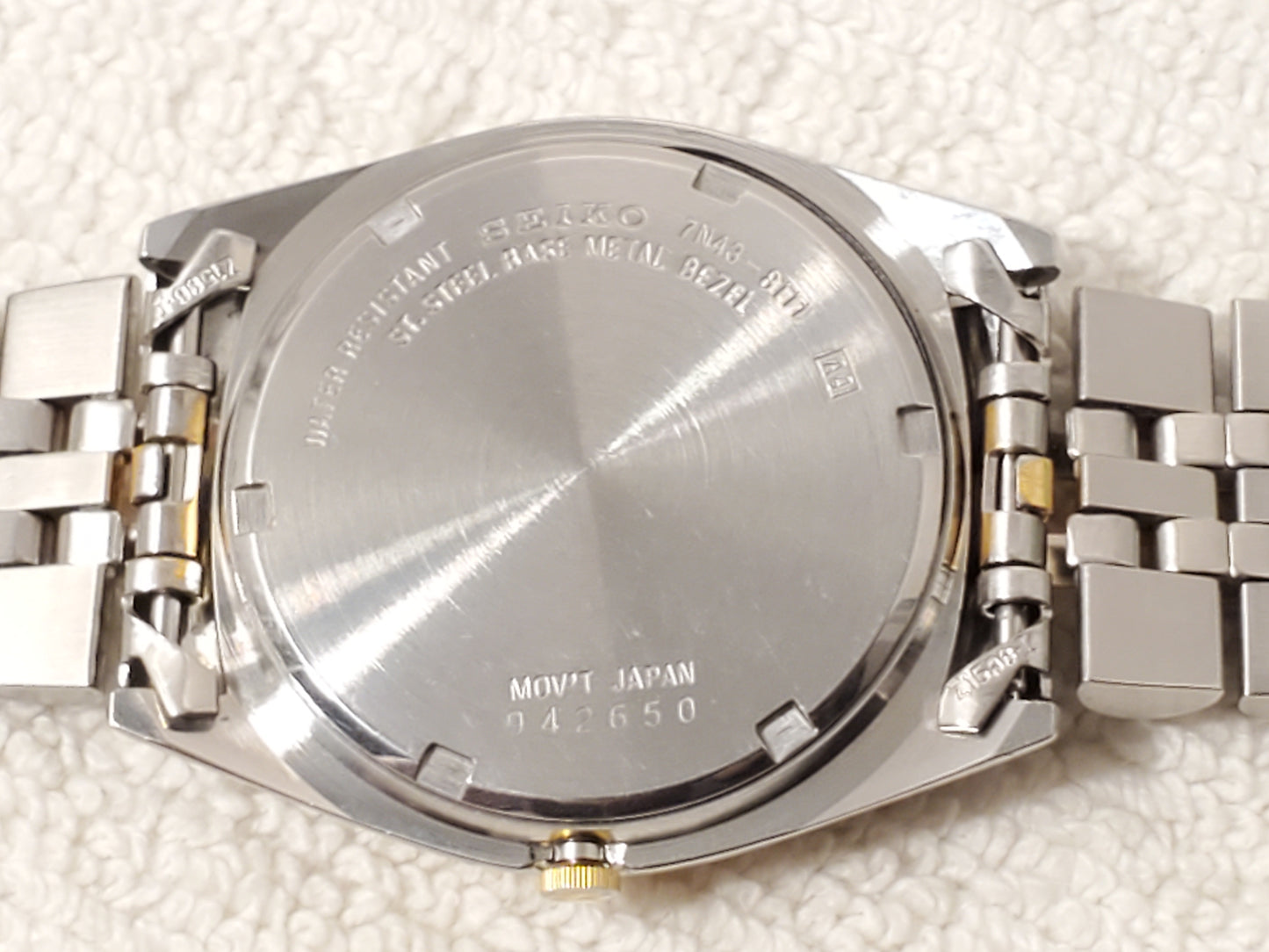 Vintage Seiko Men's Presidential Day Date Watch Gold Tone 1 Jewel Silver Dial SS