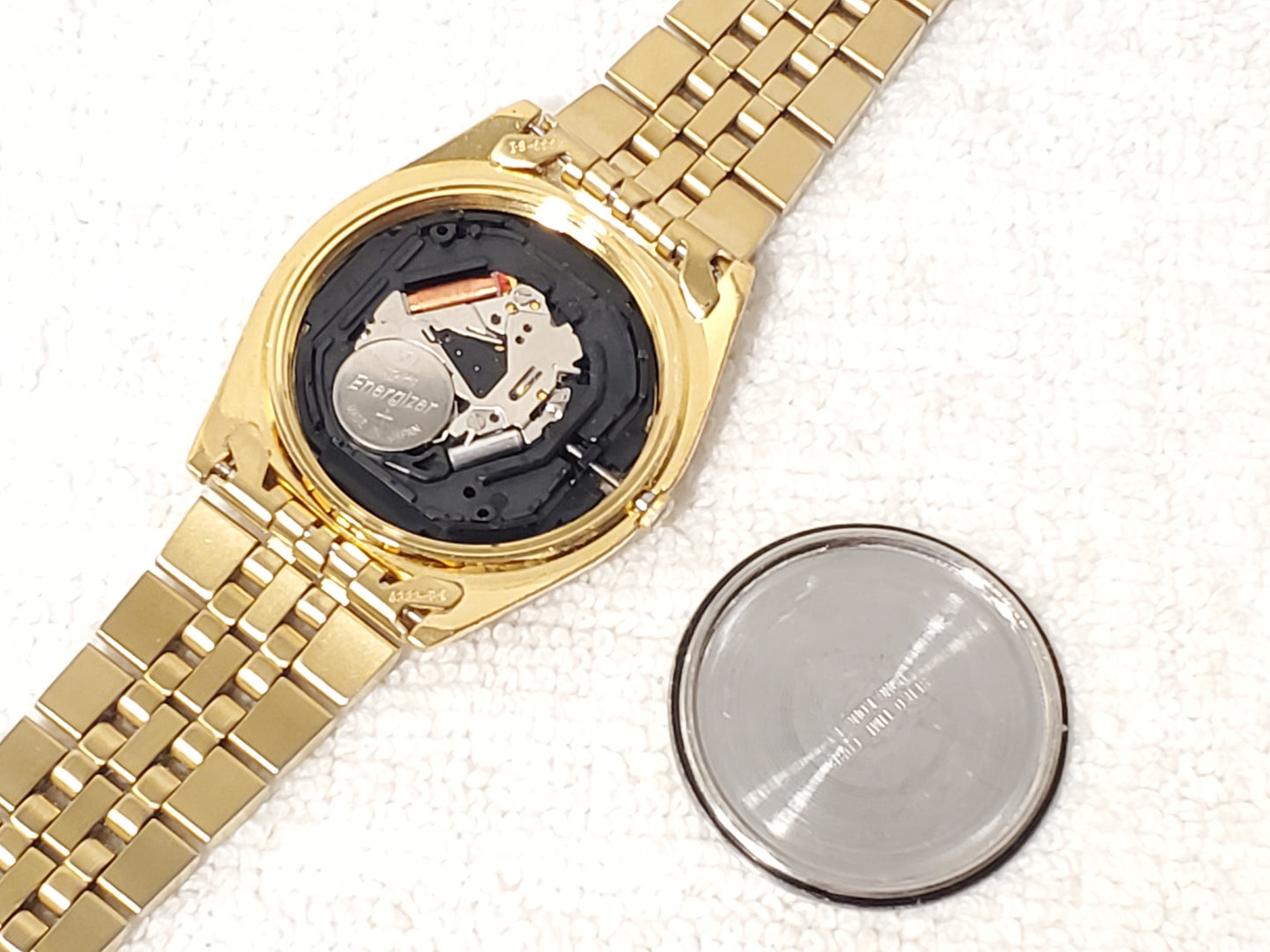 Vintage Seiko Men's Gold Tone Presidential Day Date Watch 1 Jewel Black Dial SS