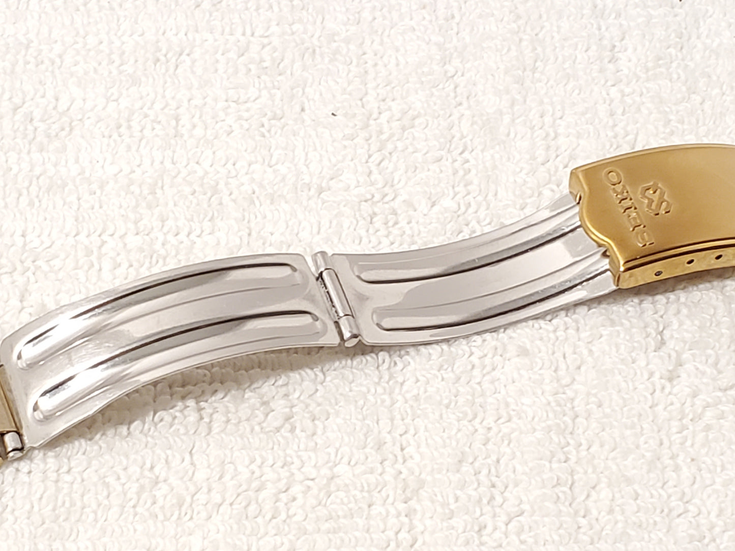 Vintage Seiko SQ Men's Presidential Day Date Gold Tone Watch One Jewel S Steel