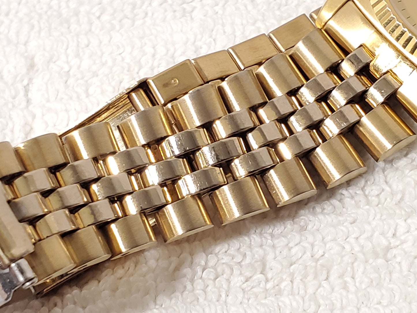 Vintage Seiko SQ Men's Presidential Day Date Gold Tone Watch One Jewel S Steel