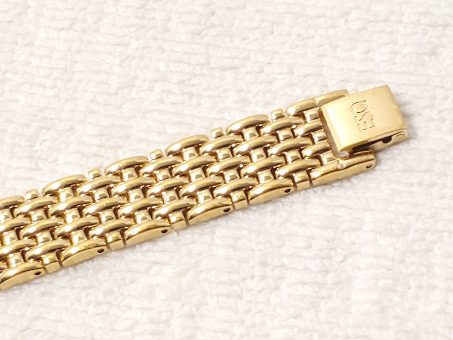 Vintage ESQ Esquire Swiss Women's Gold Plated Watch Diamonds Dial One Jewel SS