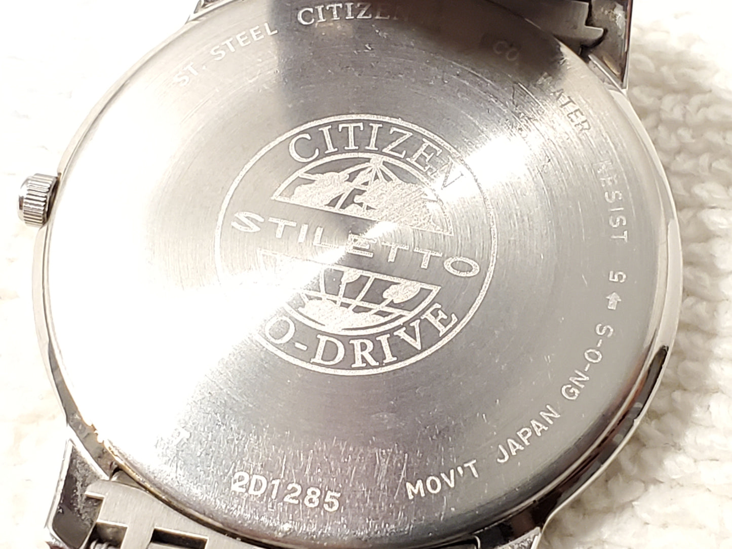 Vintage Citizen Eco Drive Stiletto Men's Watch 7 Jewels Black Dial Sapphire Crystal