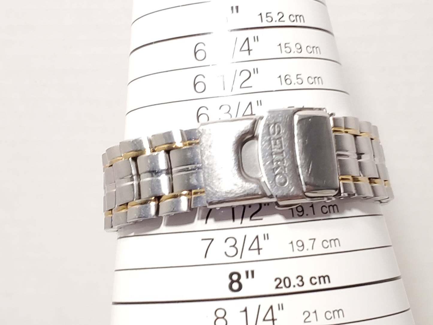 Vintage Seiko Kinetic Men's White Dial Date 5 Jewels Watch Gold Tone WR 100M SS