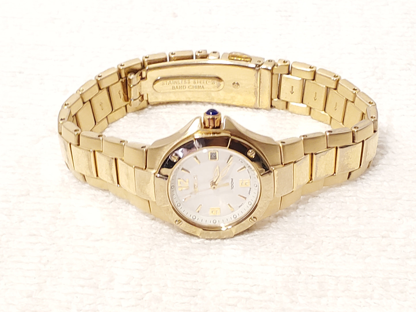 Vintage Seiko Women's Date Watch Gold Tone Stainless Steel Sapphire Crystal