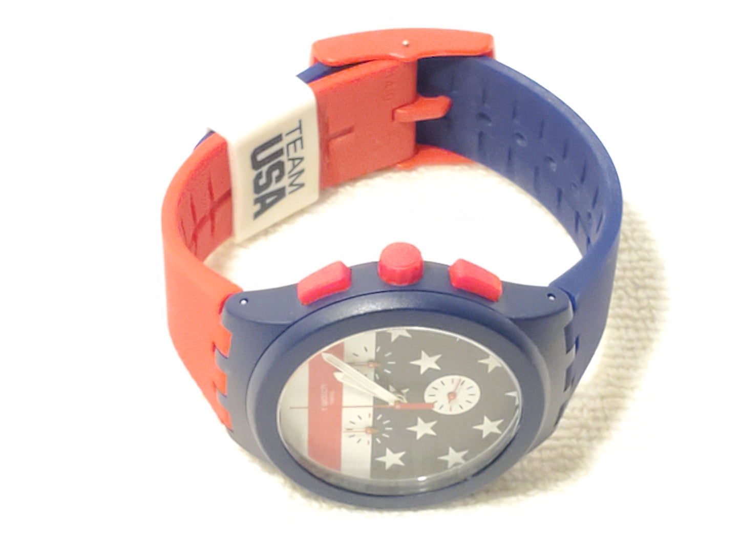 Swatch USA Olympic Men's Watch Stars Stripes Chronograph Four Jewels Swiss Made