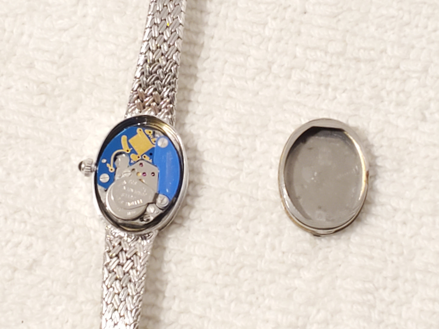 Vintage Jules Jurgensen Women's Watch Diamonds Bezel Black Dial 4 Jewels S Steel