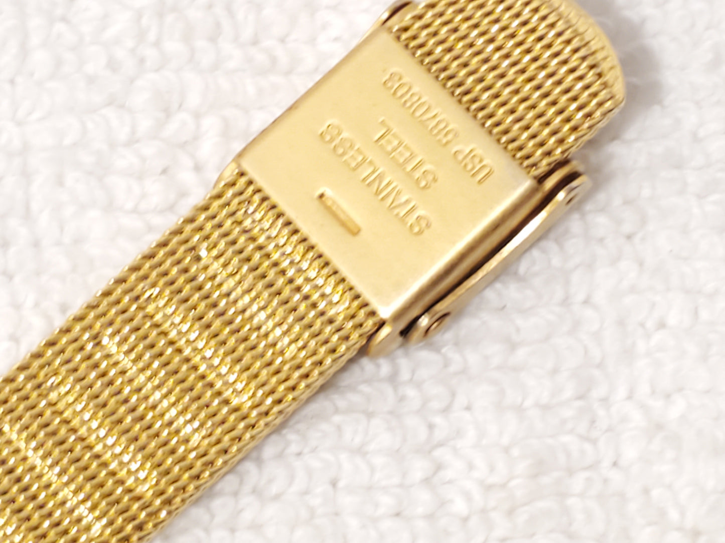 Gruen Denmark Women's Gold Tone Date Watch Mother Pearl Swarovski Crystals Dial